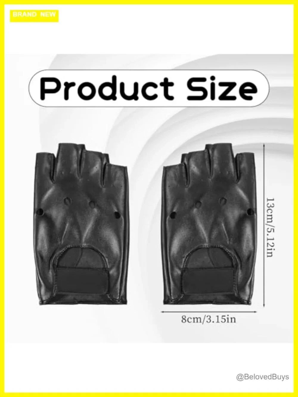 Fingerless Faux Leather Gloves with Rivets Punk Gothic Half Finger